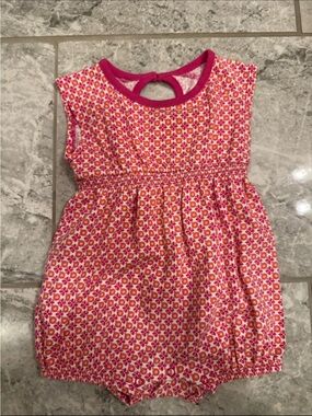 Tea Collection Pink and Orange Floral Bubble Romper
